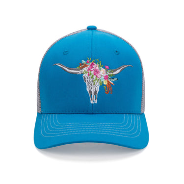 Bull Skull Hat (Turquoise/Grey)
