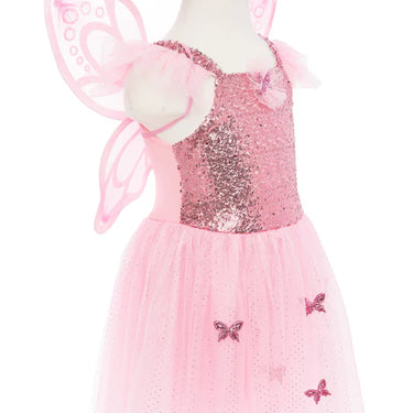Pink Sequins Butterfly Dress & Wings