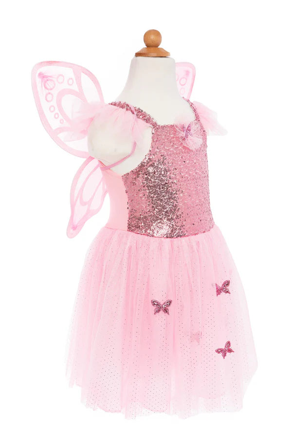 Load image into Gallery viewer, Pink Sequins Butterfly Dress &amp; Wings
