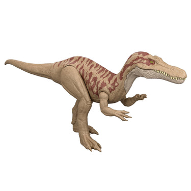 Side view of the Jurassic World large dinosaur figure in a striding pose