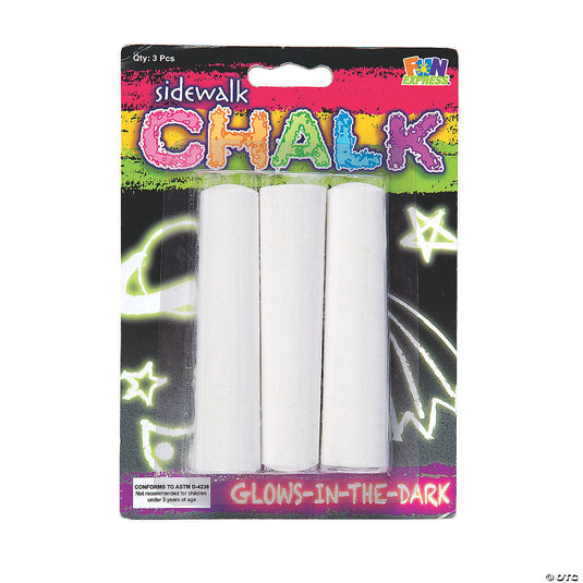 3-Color Glow-in-the-Dark Sidewalk Chalk