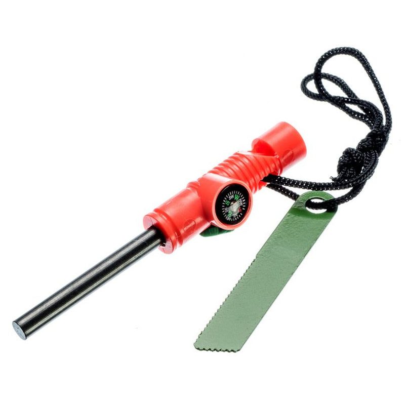 Load image into Gallery viewer, 3-IN-1 Flint Fire Starter, Striker, Compass &amp; Whistle 2&quot; x 1/4&quot;
