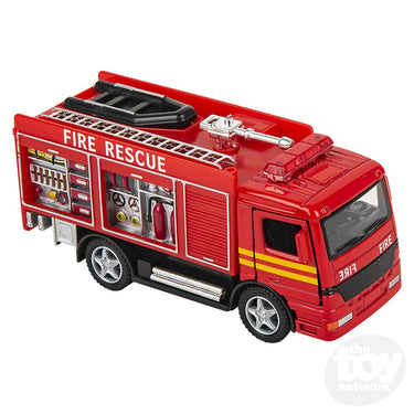 5" Diecast Pull Back Fire Engine Rescue