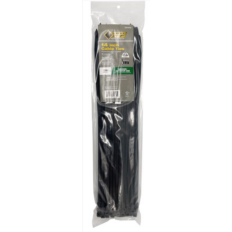 Load image into Gallery viewer, Steel Grip 14 in. L Black Cable Tie 100 pk
