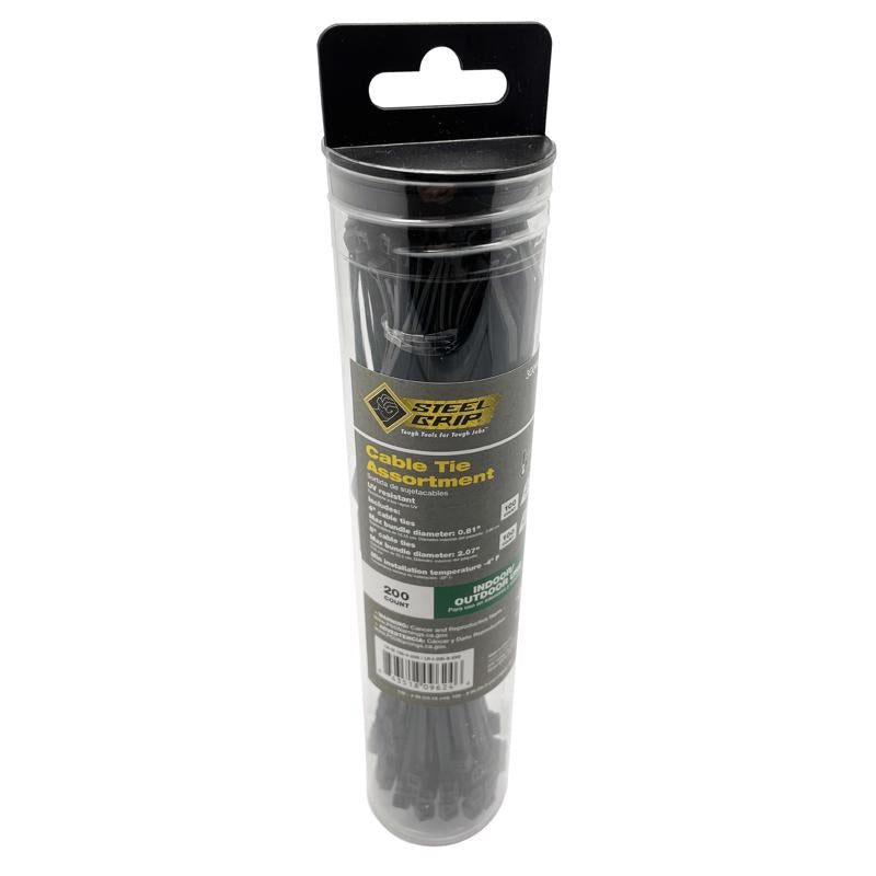 Load image into Gallery viewer, Steel Grip 4 and 8 in. L Black Cable Tie 200 pk
