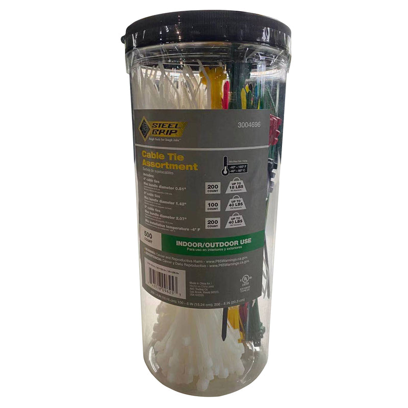 Load image into Gallery viewer, Steel Grip Assorted Cable Tie 500 pk
