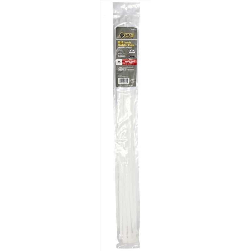 Load image into Gallery viewer, Steel Grip 24 in. L White Cable Tie 10 pk
