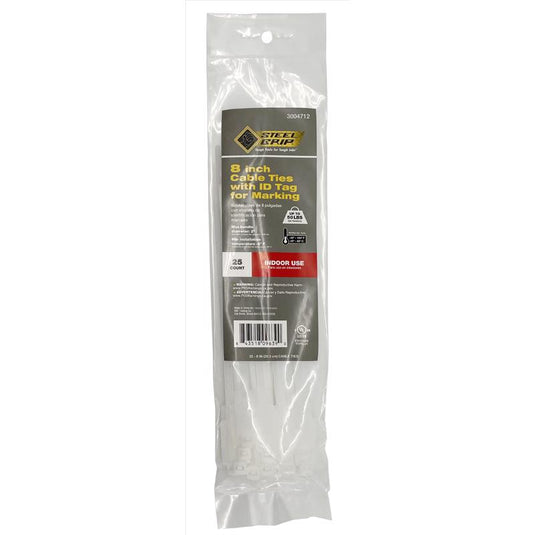 Steel Grip 8 in. L White Cable Tie 25 pk