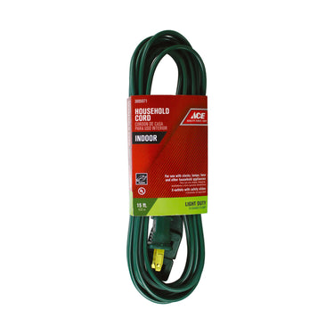 Ace Indoor 15 ft. L Green Extension Cord 16/2 SPT-2