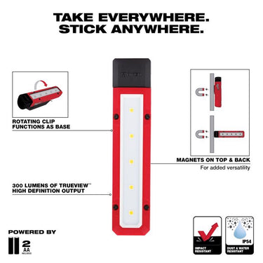 Milwaukee Rover 300 lm Black LED Flood Light AA Battery