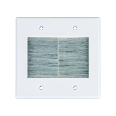 Monster Just Hook It Up White 2 gang Plastic Home Theater Brush Wall Plate 1 pk