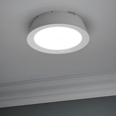 Mr. Beams 1.93 in. H X 6.3 in. W X 6.3 in. L White Ceiling Light w/Motion Sensor