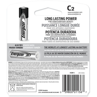 Energizer Max C Alkaline Batteries 2 pk Carded