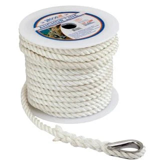 Sea-Dog 3/8"x100' Nylon 3-Strand Twisted Anchor Line (White)