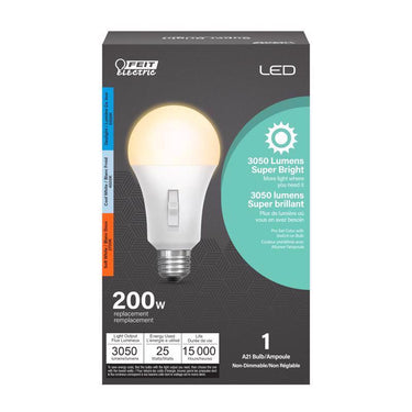 Feit A21 E26 (Medium) LED Bulb Adjustable White 200 Watt Equivalence 1 pk