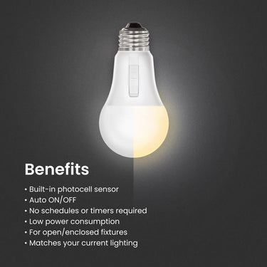 Feit A19 E26 (Medium) LED Dusk to Dawn Bulb Adjustable White 60 Watt Equivalence 1 pk