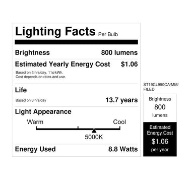 Feit ST19 E26 (Medium) LED Motion Activated Bulb Daylight 60 Watt Equivalence 1 pk