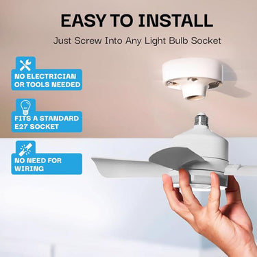 Bell & Howell 15 in. Matte White LED Indoor Socket Fanlight