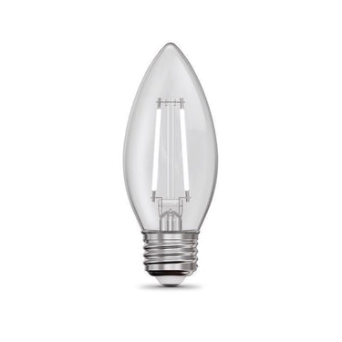 Feit White B10 E26 (Medium) Filament LED Bulb Daylight 60 Watt Equivalence 2 pk