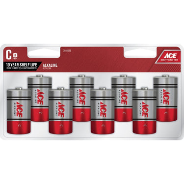 Ace C Alkaline Batteries 8 pk Clamshell