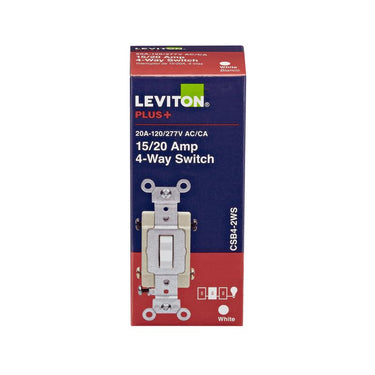 Leviton 20 amps 4-Way Toggle AC Quiet Switch White 1 pk