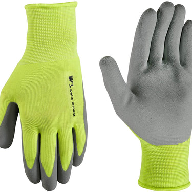 Wells Lamont 463L Hi-Viz Grip Latex Coating Knit Gloves for Mens - Large