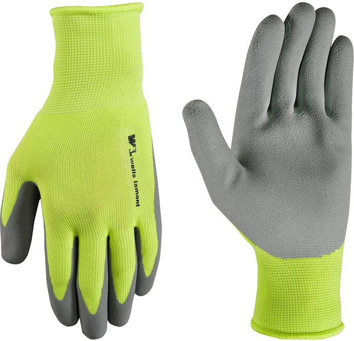 Wells Lamont 463L Hi-Viz Grip Latex Coating Knit Gloves for Mens - Large