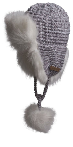 SCREAMER MAGNOLIA EARFLAP CAP GRAY/WHITE