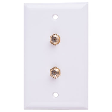 Monster Just Hook It Up White 1 gang Plastic Dual Coax Wall Plate 1 pk