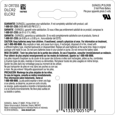 Duracell Lithium CR2 3 V 1000 mAh Camera Battery 1 pk