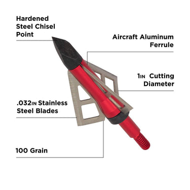 Allen Velox Photon 3-Blade Archery 100 Grain Broadhead (3 Pack)