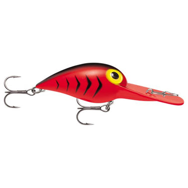 Storm Lures Original Deep Wiggle Wart (Fluorescent Red/Black Herringbone)