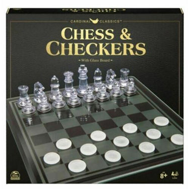 Cardinal Classics Glass Board Chess & Checkers