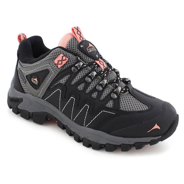 Pacific Mountain Women's Dutton Low Waterproof Hiking Shoes (Black/Pink) Size 9