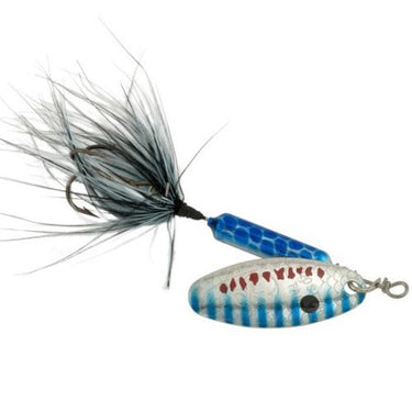 Yakima Bait Worden's Original Rooster Tail Fishing Lure Metallic Silver Blue Pirate 1/4 Oz. Size 6