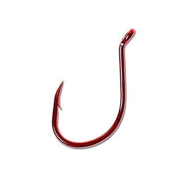Eagle Claw Lazer Sharp Short Shank Salmon/Steelhead Octopus Hook 8 Pack (Red) Size 2/0