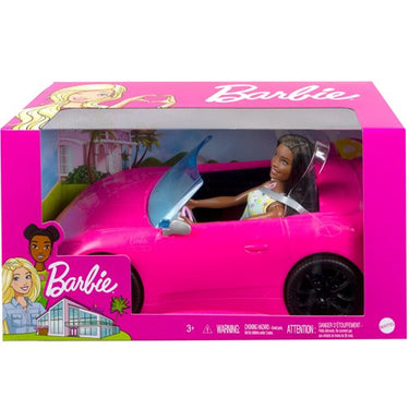 Mattel Barbie Doll and Pink Convertible Car Playset