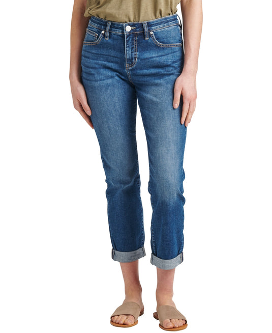 Jag Jeans Carter Mid Rise Cropped Girlfriend Jeans in Thorne Blue Size 16