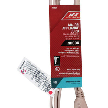 Ace 14/3 SPT-3 125 V 6 ft. L Appliance Cord