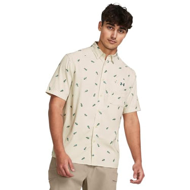 Under Armour Dockside Men's Short Sleeve (Silt/ Sonic Yellow/Hydro Teal) Sizes M-3XL