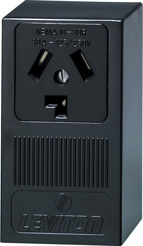 Leviton 30 amps 125/250 V Black Outlet 10-30R 1 pk