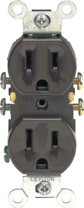 Leviton 15 amps 125 V Duplex Brown Outlet 5-15R 1 pk