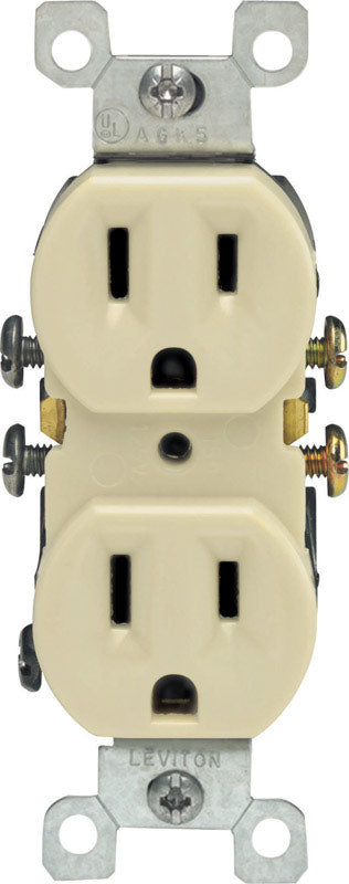 Leviton 15 amps 125 V Duplex Ivory Outlet 5-15R 1 pk