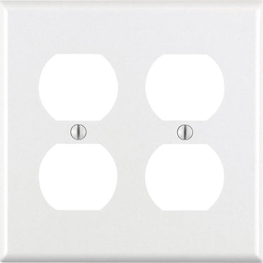 Leviton White 2 gang Thermoset Plastic Duplex Wall Plate 1 pk White