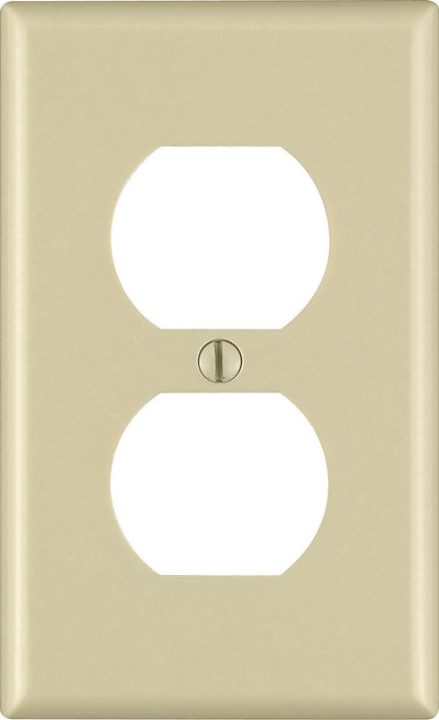 Leviton Ivory 1 gang Thermoset Plastic Duplex Wall Plate 1 pk Ivory