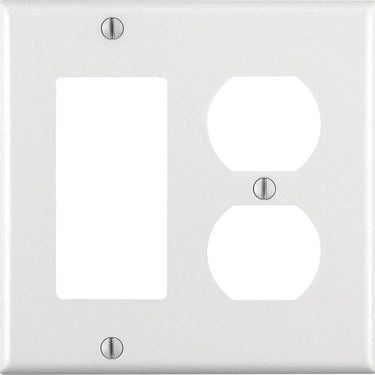 Leviton White 2 gang Thermoset Plastic Decorator/Duplex Wall Plate 1 pk White