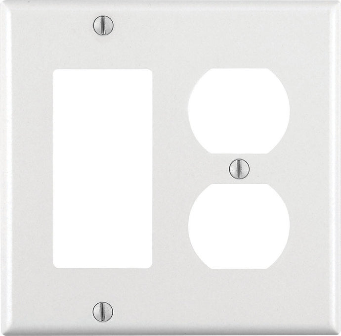 Leviton White 2 gang Thermoset Plastic Decorator/Duplex Wall Plate 1 pk White