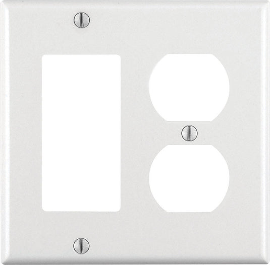 Leviton White 2 gang Thermoset Plastic Decorator/Duplex Wall Plate 1 pk White