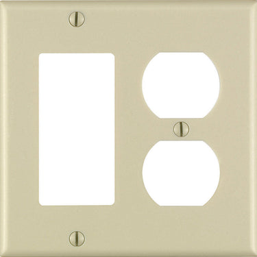 Leviton Ivory 2 gang Plastic Decorator/Duplex Wall Plate 1 pk Ivory