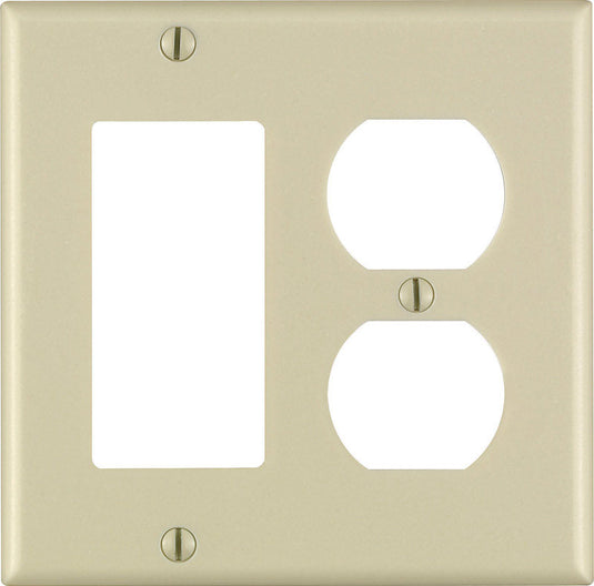 Leviton Ivory 2 gang Plastic Decorator/Duplex Wall Plate 1 pk Ivory